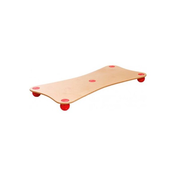 TOGU Balanza Ballstep XXL Balance Board, Birch Wood with Red Balls